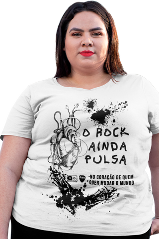 Camiseta O Rock Ainda Pulsa no Coração